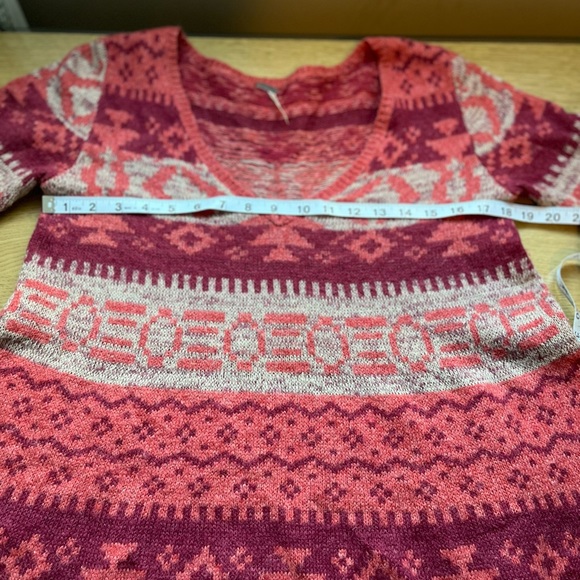 Free People Alpaca Wool Blend V-neck Aztec Boho Sweater Sz XS - Picture 9 of 12